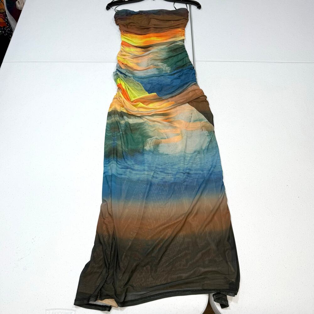 AFRM Multicolor Strapless Midi Dress - Picture 4 of 7